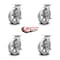 Service Caster 8 Inch V Groove Semi Steel Swivel Caster Set with Roller Bearings and Brakes SCC SCC-30CS820-VGR-TLB-4 - alternate 4
